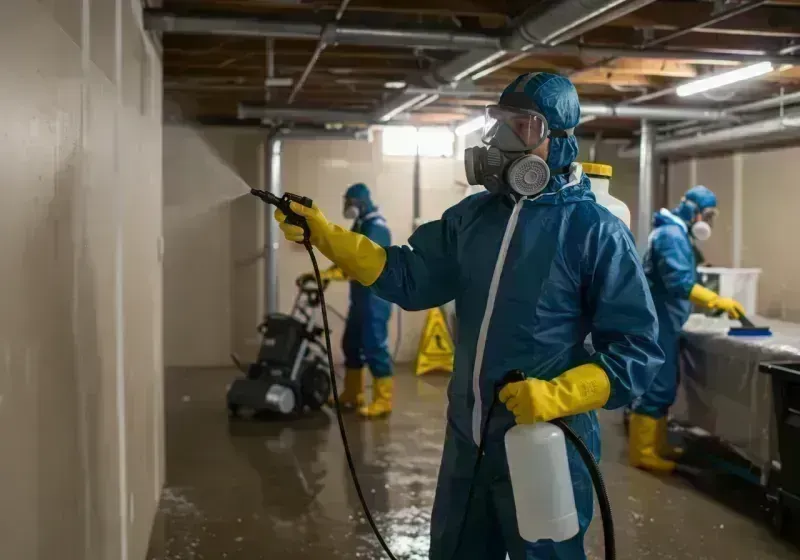 Basement Sanitization and Antimicrobial Treatment process in Stonewood, WV